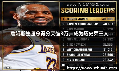 詹姆斯生涯总得分突破3万，成为历史第三人